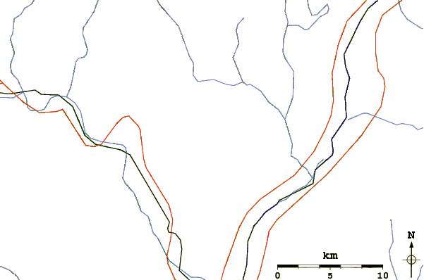 Roads and rivers around Gile Mountain