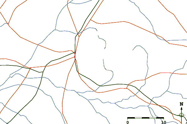 Roads and rivers around Girnar Peak