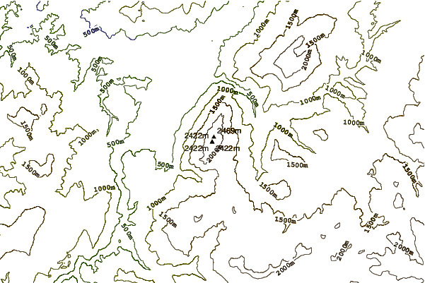 Mountain peaks around Gjallica