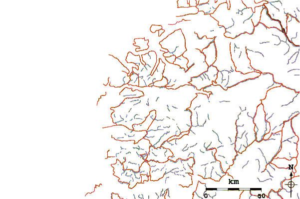 Roads and rivers around Gjegnen