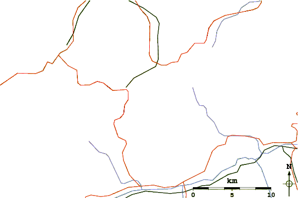 Roads and rivers around Glarner Vorab