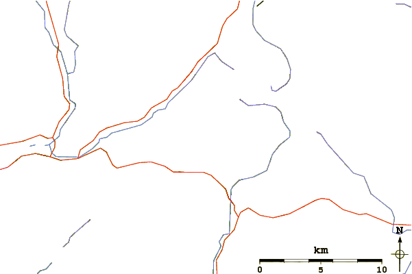 Roads and rivers around Glasgwm