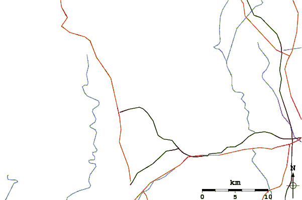 Roads and rivers around Glassy Mountain (South Carolina)