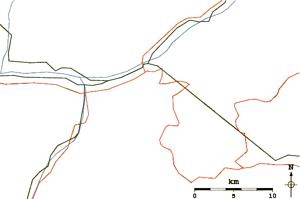 Roads and rivers around Glishorn