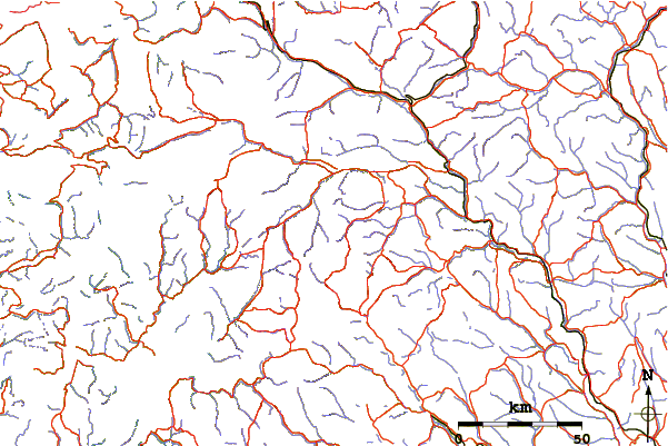 Roads and rivers around Glittertind