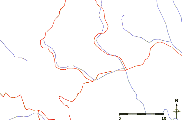 Roads and rivers around Gloška planina