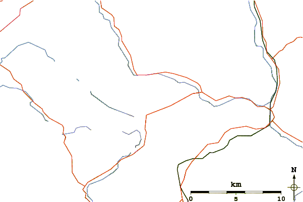 Roads and rivers around Glyder Fach