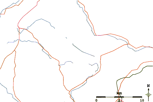 Roads and rivers around Glyder Fawr