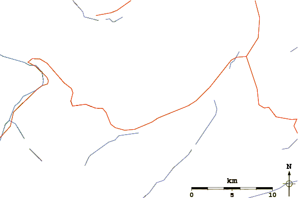 Roads and rivers around Goat Mountain