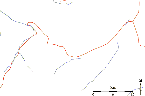 Roads and rivers around Going-to-the-Sun Mountain