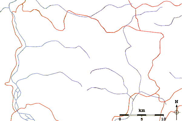 Roads and rivers around Golem Korab