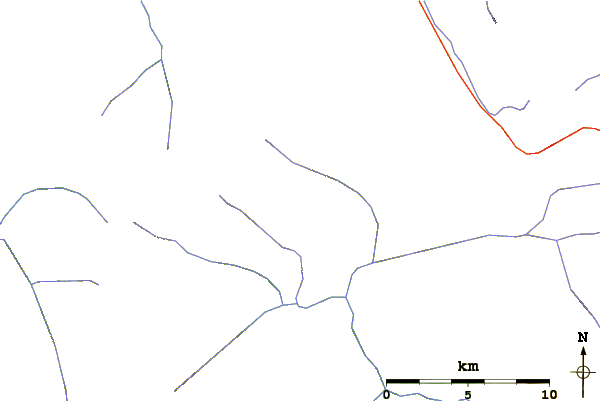 Roads and rivers around Goode Mountain