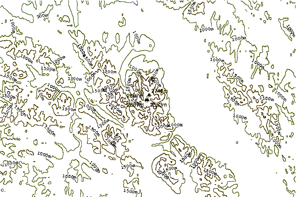 Mountain peaks around Gora Pobeda