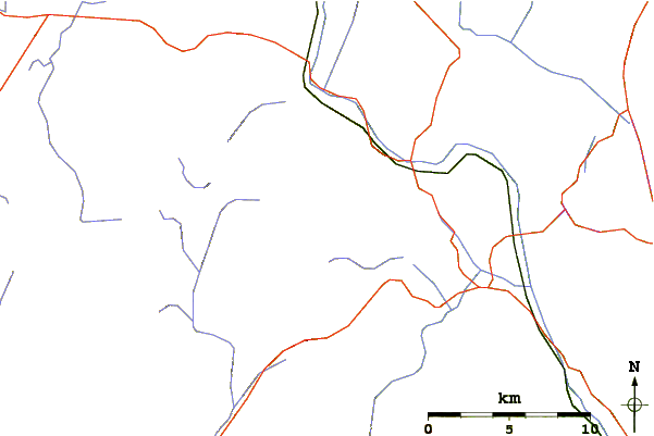 Roads and rivers around Gore Mountain (New York)