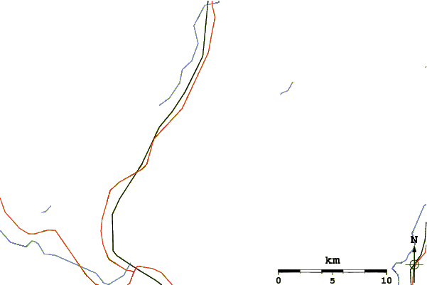 Roads and rivers around Gore Mountain (Vermont)