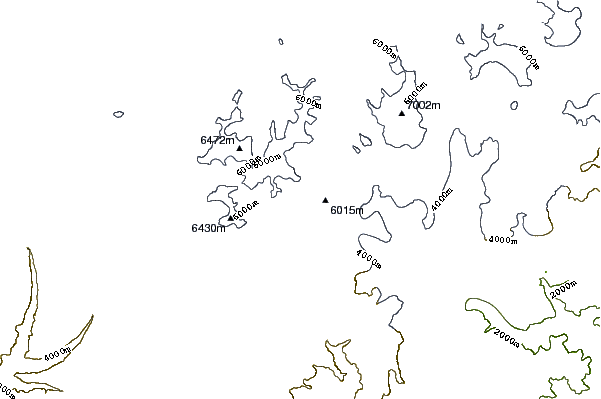 Mountain peaks around Gori Chen