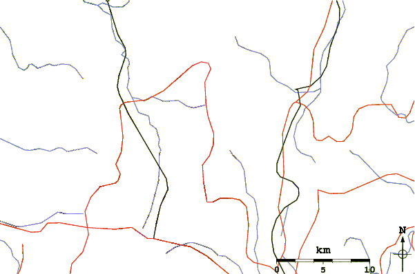 Roads and rivers around Goryu Dake