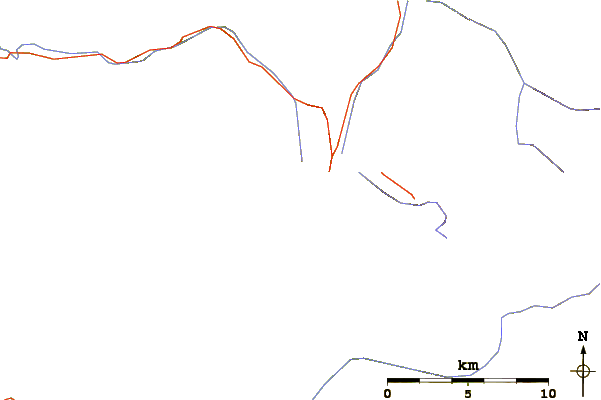 Roads and rivers around Gothic Peak