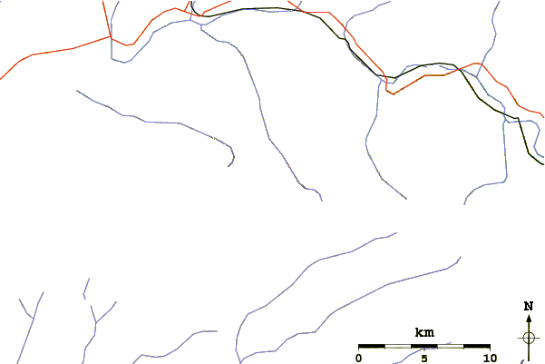 Roads and rivers around Graham Mountain (New York)