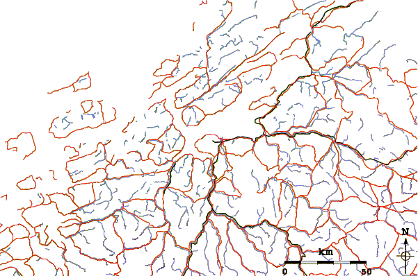 Roads and rivers around Gråkallen