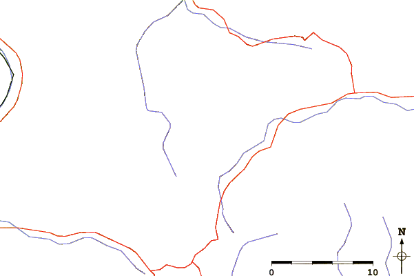 Roads and rivers around Gramada (mountain)