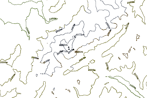 Mountain peaks around Grand Pilier d'Angle