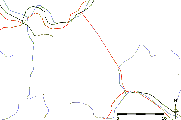 Roads and rivers around Grand Pilier d'Angle