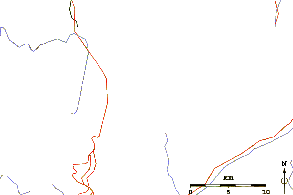 Roads and rivers around Grande Aiguille