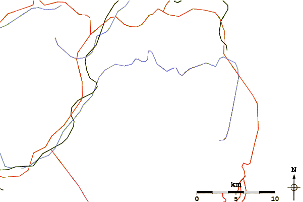 Roads and rivers around Grande Fourche