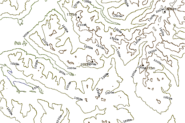 Mountain peaks around Granite Mountain