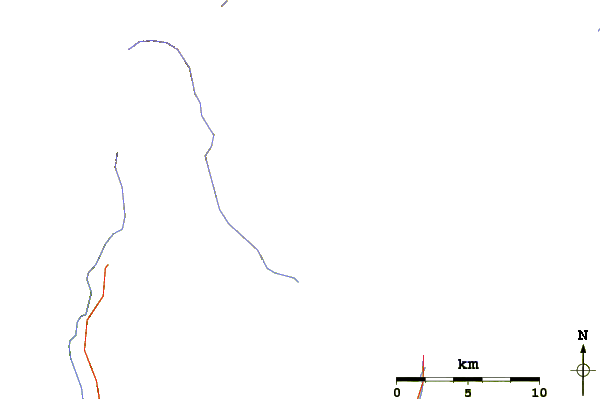 Roads and rivers around Granite Peak (Trinity County, California)