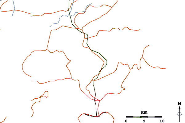 Roads and rivers around Grassy Hill (草山)