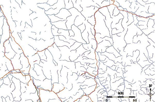 Roads and rivers around Gray Peak (Yukon)