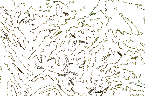 Mountain peaks around Gray Wolf Ridge