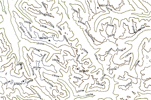 Mountain peaks around Graybeard Peak