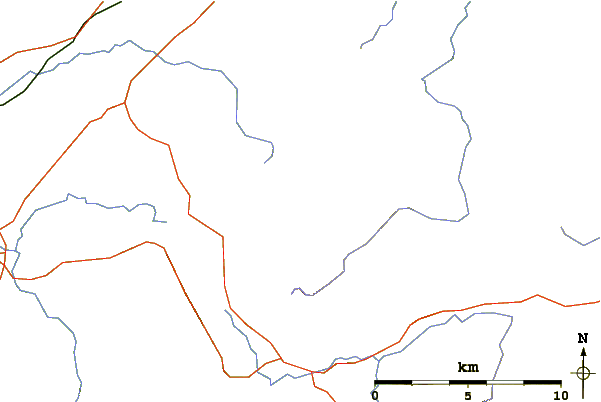 Roads and rivers around Great Cockup
