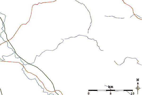 Roads and rivers around Great Dun Fell