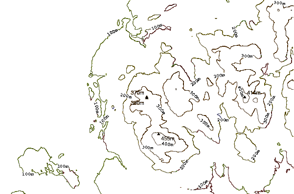 Mountain peaks around Great Hill