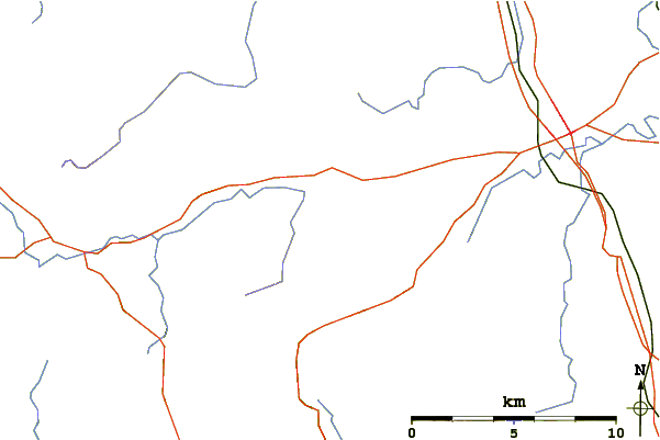 Roads and rivers around Great Mell Fell