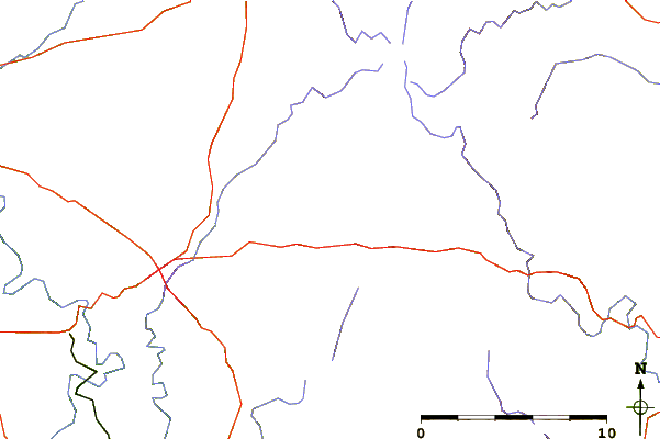 Roads and rivers around Great Mis Tor