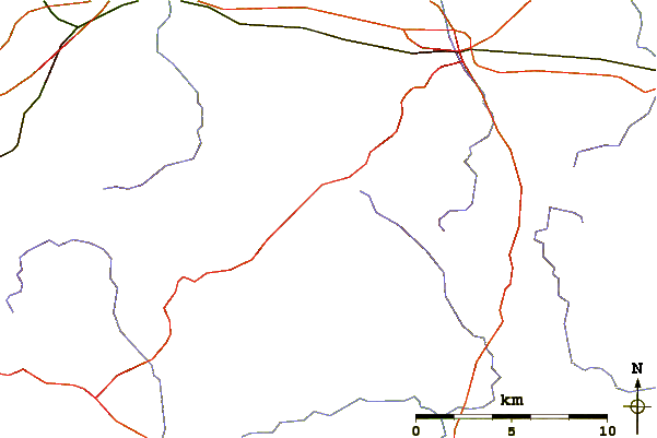 Roads and rivers around Great Wood Hill