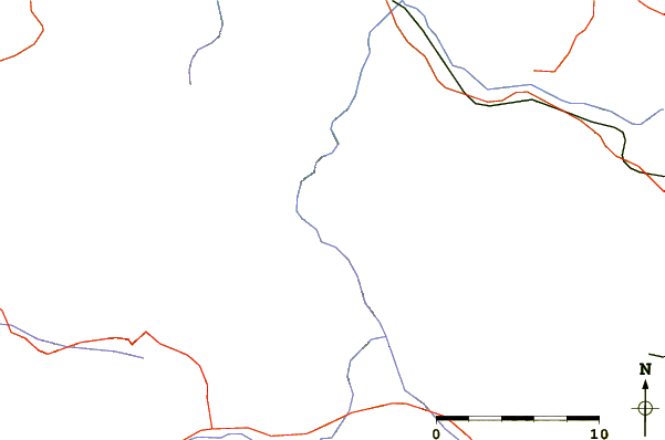 Roads and rivers around Greben (mountain)