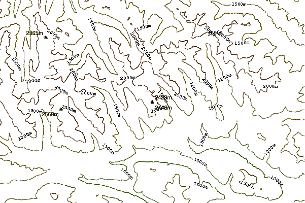 Mountain peaks around Greim (Wölzer Tauern)