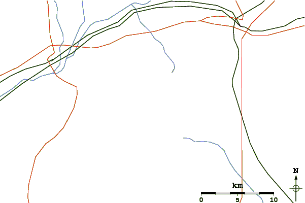 Roads and rivers around Greys Peak