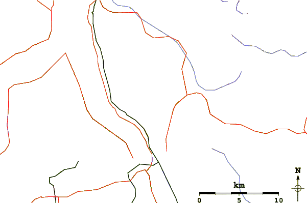 Roads and rivers around Grigna Meridionale