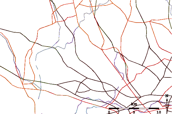 Roads and rivers around Grim's Ditch (Harrow)