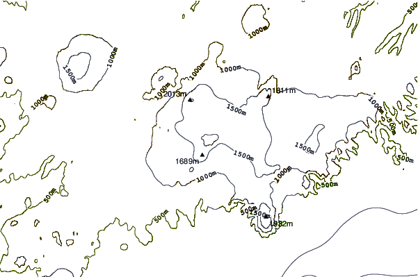 Mountain peaks around Grímsvötn or Grimsvotn