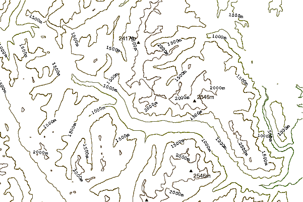 Mountain peaks around Grindstone Mountain