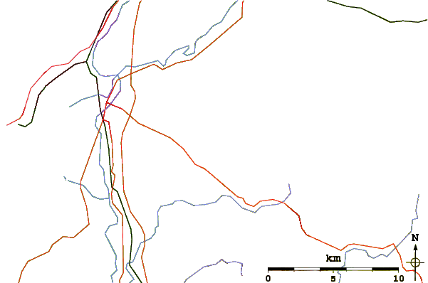 Roads and rivers around Grit Fell