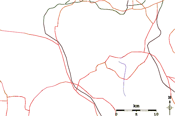 Roads and rivers around Grizzly Peak (Berkeley Hills)